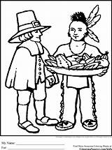 Coloring Pages Pilgrim Pilgrims Thanksgiving Kids Sheets Printable Paper Native American Indians Printables sketch template