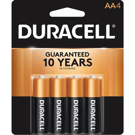 Duracell Durmn1500b4zct Coppertop Alkaline Battery 1 5v Aa 4 Pk