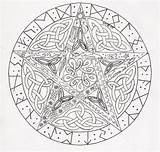 Pentagram Celtic Wiccan sketch template
