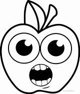 Cartoon Apple Coloring Shock Pages Wecoloringpage sketch template