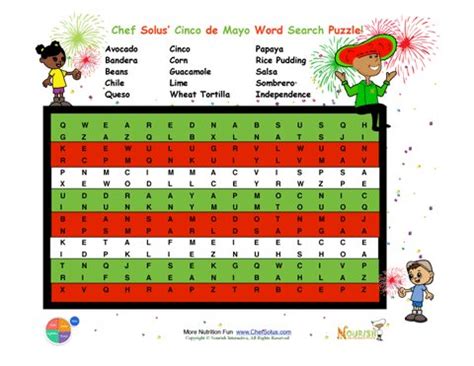 holiday  cinco de mayo word search puzzle  elementary school children