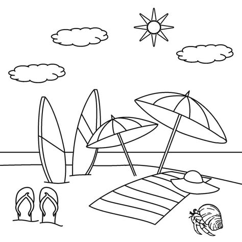 printable beach coloring page  print  color
