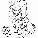Bear Teddy Coloring Evil Drawing Pages Cartoon Drawings Funny Scary Colouring Horror Adult Halloween Tattoo Draw Creepy Clown Gangsta Cool sketch template