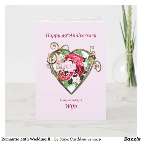 romantic  wedding anniversary painted roses card zazzlecom