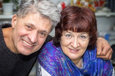 Portrait Of A Beautiful Mature Couple With A Smile Stock Image Image