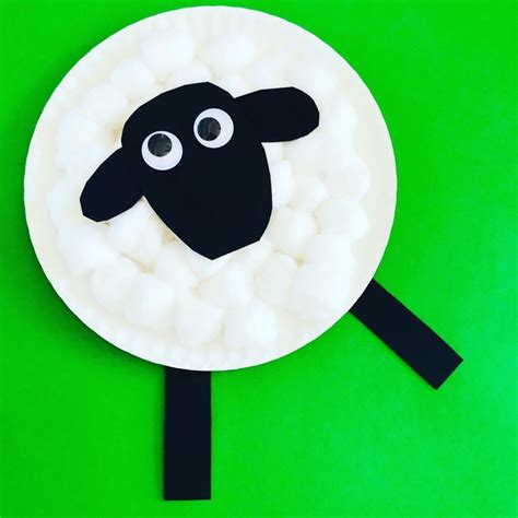 paper plate sheep craft   ewe book review glitter   dime
