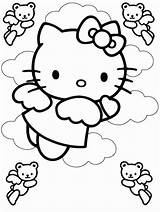 Kitty Hello Coloring Pages Kids Color Printable Colouring Sheets Sheet Print Cute sketch template