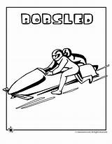 Coloring Pages Olympic Bobsled Winter Olympics Luge Kids Curling Sports Games Print Skating Snowboarding Children Woojr Woo Jr Activities sketch template