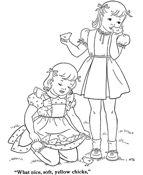 bluebonkers girl coloring pages girls  baby chicks