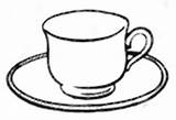 Cup Saucer Sketch Drawing Set Getdrawings Paintingvalley sketch template