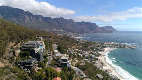 cape town clifton beach aerial view stock footage sbv  storyblocks