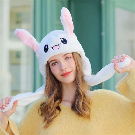 unique toy bunny hat  moving ears airbag rabbit ear hat
