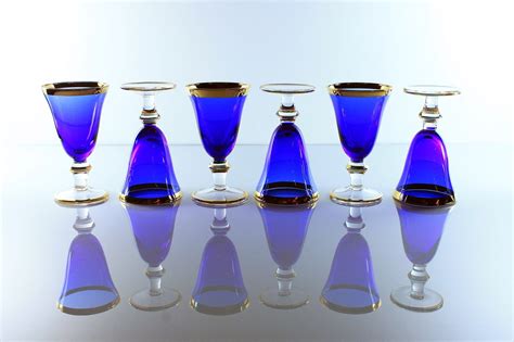 Blue Cordial Glasses Dessert Glasses Liqueur Glasses Cocktail