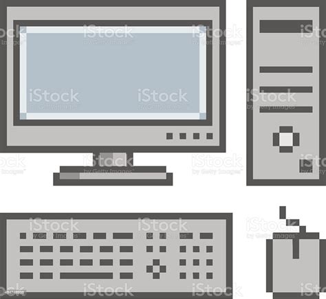 pixel art computer 8 bit stock illustration download image now istock