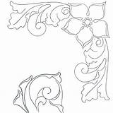 Corner Pattern Western Carving Patterns Leathercraft Style sketch template
