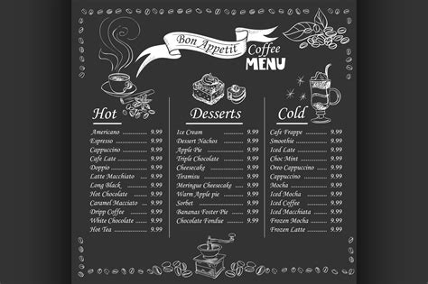 coffee menu  chalkboard  netkoff thehungryjpeg