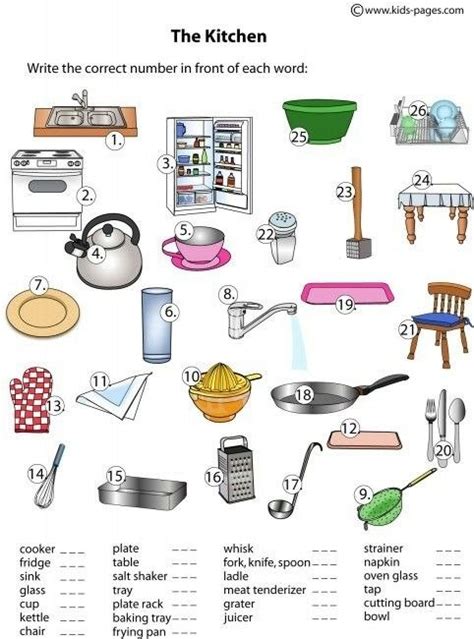 kitchen safety worksheets  students worksheets master