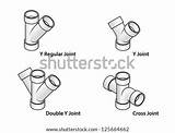 Pipe Pvc Fittings Fitting Stock Selection Isometric Vector Jointed Double Shutterstock Template sketch template