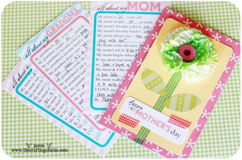 mothers day questionnaire  printable   crafting chicks