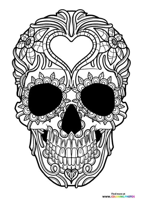 skull  hart coloring pages  kids