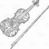 Violin Fiddlestick Ornamental Páginas sketch template