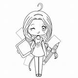 Chibi Pages Girl Coloring Easy Sook Via Deviantart sketch template