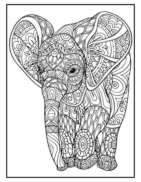 printable elephant mandala coloring pages printable word searches