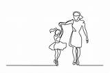 Daughter Trait Mutter Continu Continuo Tratteggio Felice Donna Danse Heureuse Babycenter Tochter Visage Cosmos Editable Minimalist sketch template