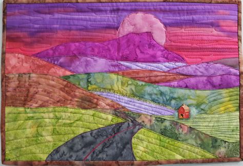 mountain valley landscape art quilt pattern applique etsy