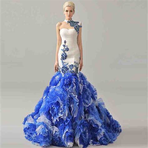 royal blue  white wedding dresses wedding  bridal inspiration