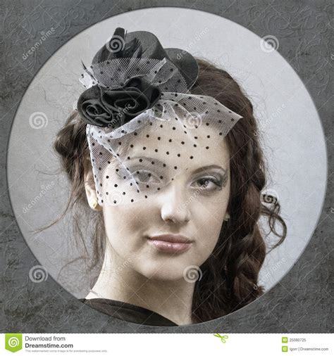 fashioned portrait stock image image  curls hairstyle