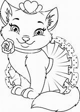 Coloring Princess Cat Pages Animals Animal Printable Kitty Book Disney Kids Cute Kittens Choose Board Dog sketch template