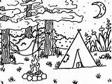 Coloring Pages Printable Camping Kids Book Summer Fire Camp Color Sheets Colouring Print Sheet Preschool Moon Bestcoloringpagesforkids Adults Campfire Colorings sketch template