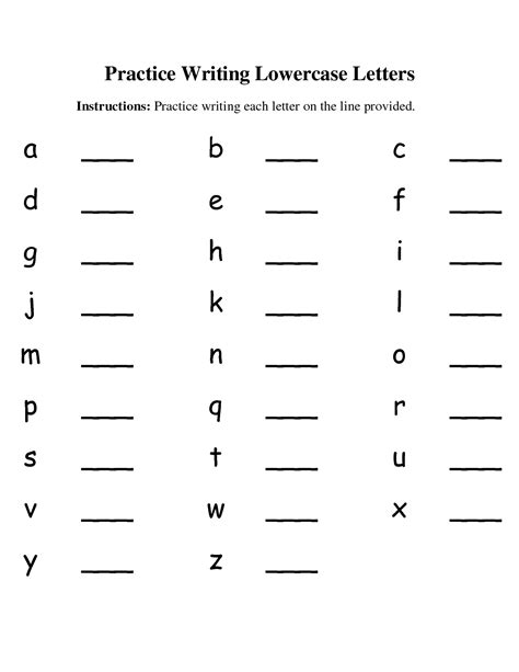 Practice Writing Lowercase Letters Doc Alphabet Worksheets