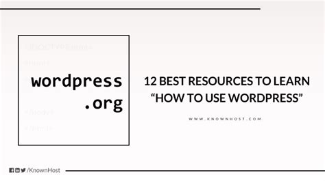 resources  learn    wordpress   knownhost