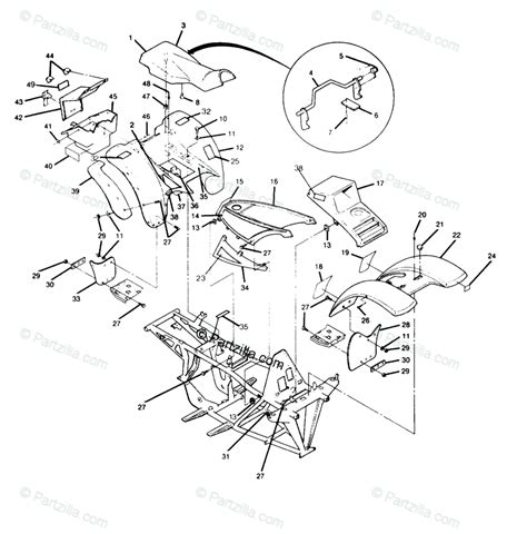 polaris atv  oem parts diagram  body assembly trail boss update partzillacom