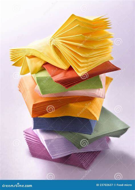colored paper napkins stock image image  multicolored