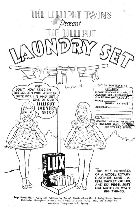 Ausreprints The Lilliput Twins Present The Lilliput Laundry Set 1952