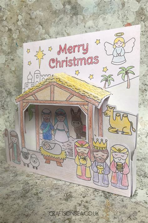 nativity scene craft  printable template cowboy christmas