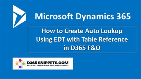 create auto lookup  edt  table reference   fo