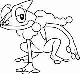 Pokemon Frogadier Coloring Pages Printable Kids sketch template