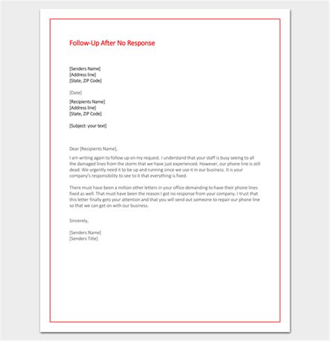 follow  letter template  formats samples examples