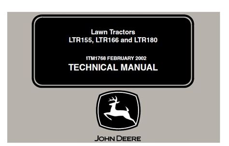 john deere ltr ltr ltr lawn tractors technical manual tm service manual