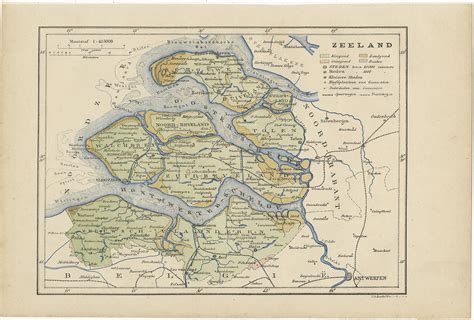 antique map  zeeland  kuyper