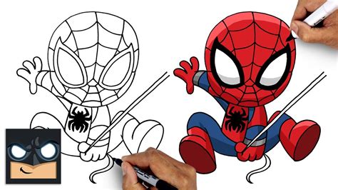 draw spider man drawing tutorial step  step realtime