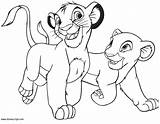 Lion King Coloring Simba Pages Disney Book Nala sketch template