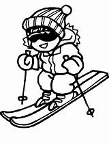 Coloring Pages Winter Skiing Ski Sports Boy Sport Ws5 Dessin Coloriage Clipart Little Cliparts Kids Hiver Color Book Sur Gif sketch template