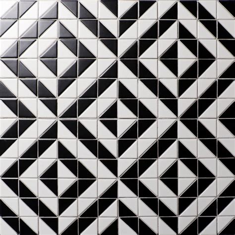 high quality white black triangle tile mosaic porcelain kitchen