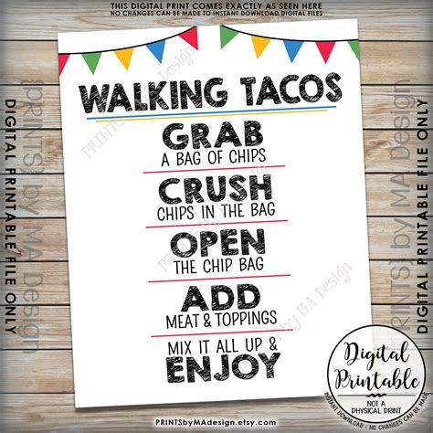 printable walking taco sign printable form templates  letter