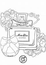 Dior Parfum Colouring Kleurplaat Mademoiselle Stef Marque Colorear Coco Croquis Adulte épinglé Kolorowanki Esquisses Visiter Coloriages sketch template